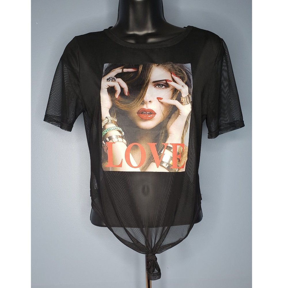 💜$5💜  Lady Love Sheer Top-SIZE LARGE